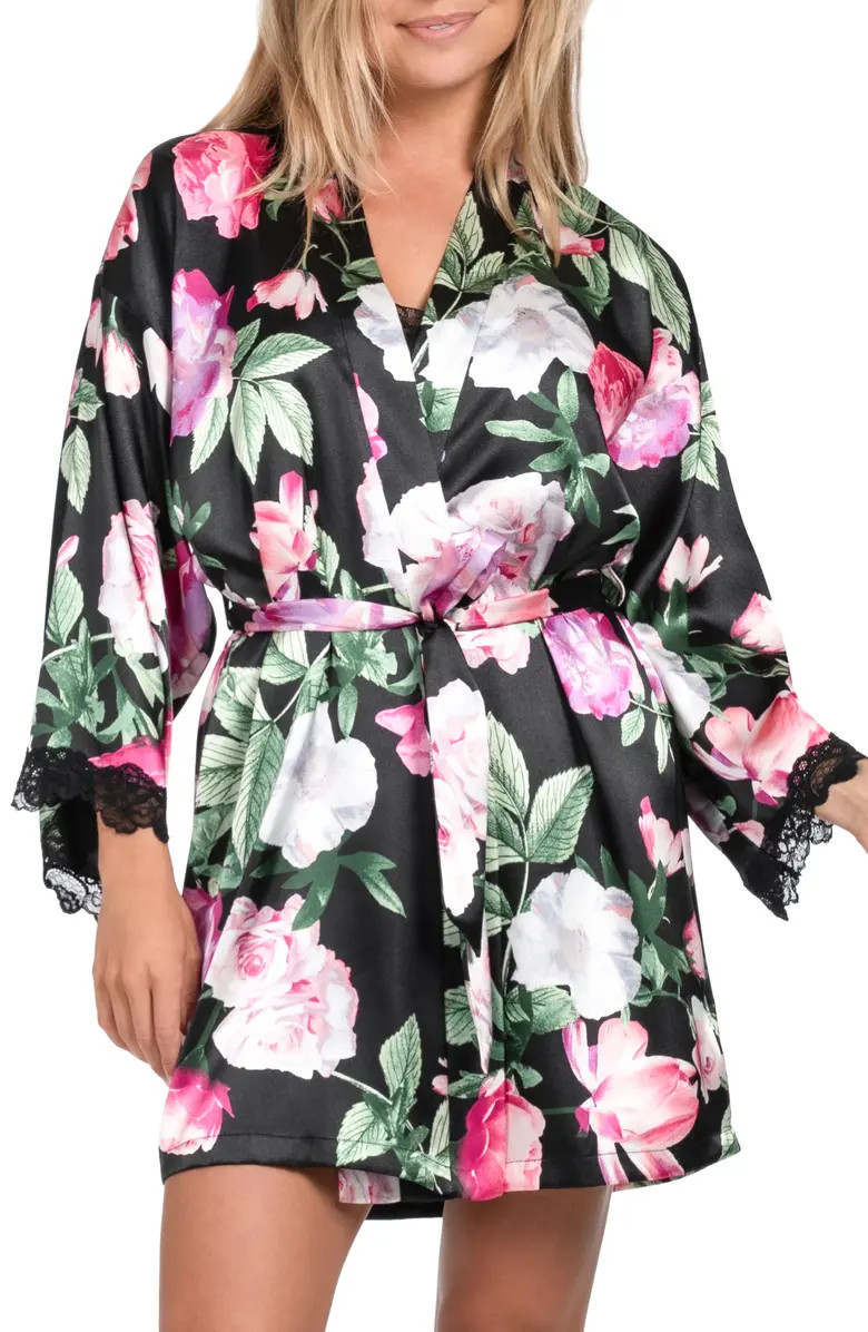 Audrey Lace Trim Satin Wrap | Nordstrom