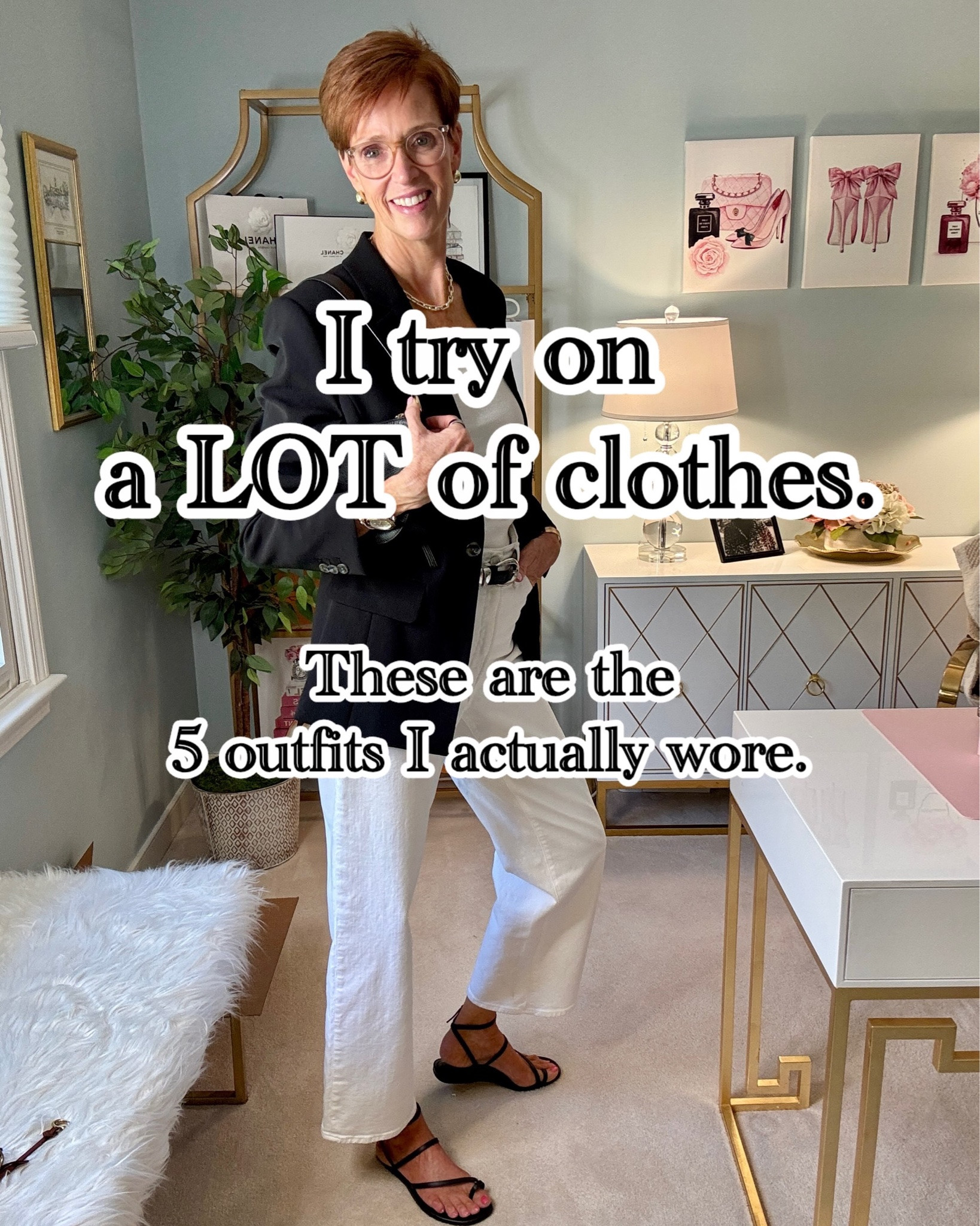 I try on a lot of clothes. Some I love. Some go right back. And some become the pieces I reach for again and again.

So instead of showing you more new clothes, here are the 5 outfits I actually wore this week.

Want the links sent to you? Comment SHOP and I’ll DM them!

And there’s something interesting about this week’s lineup: the same pieces keep showing up.

The black wide-leg pants I’ve been talking about all week made it into two of these outfits. My white leather sneakers showed up three times. The navy linen shirt dress is still earning its place in my closet. And several of these tees, layers and pants are pieces you’ve seen me wear before.

That’s becoming one of the things I want to show you more of here — not just what I’m trying on, but what actually survives the try-on and gets worn in real life.
Because that’s a much better recommendation.

Which outfit would YOU actually wear: 1, 2, 3, 4 or 5?

Save this roundup when you need an easy outfit idea, and send it to a friend whose closet looks a little like yours.

I’m sharing more outfit details, fit notes and the pieces I’d recommend first in Stories.

#Over40Style #EverydayOutfits #ClassicStyle #TallStyle

#LTKootd #LTKOver40 #LTKTall