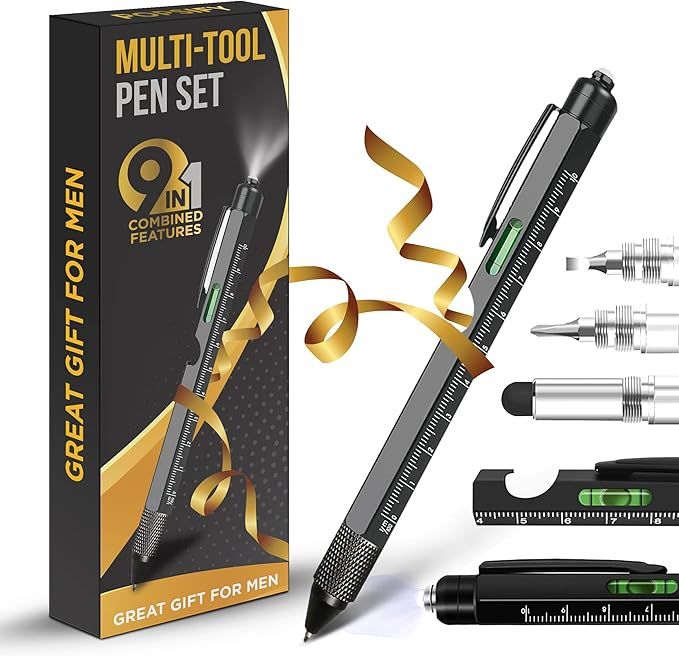 Gifts for Men, Stocking Stuffers for Men, Multitool Pen Set 9 in1, Christmas Gifts for Men Who Ha... | Amazon (US)