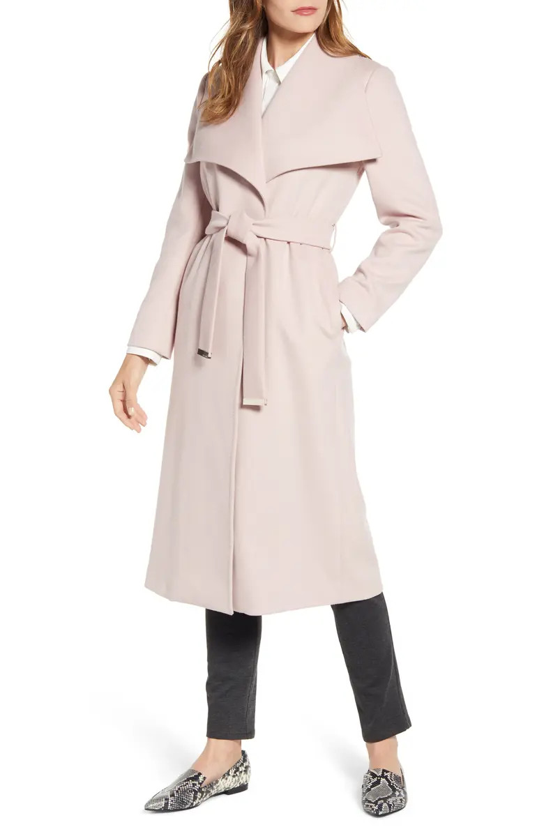 Wide Collar Brushed Wrap Coat | Nordstrom