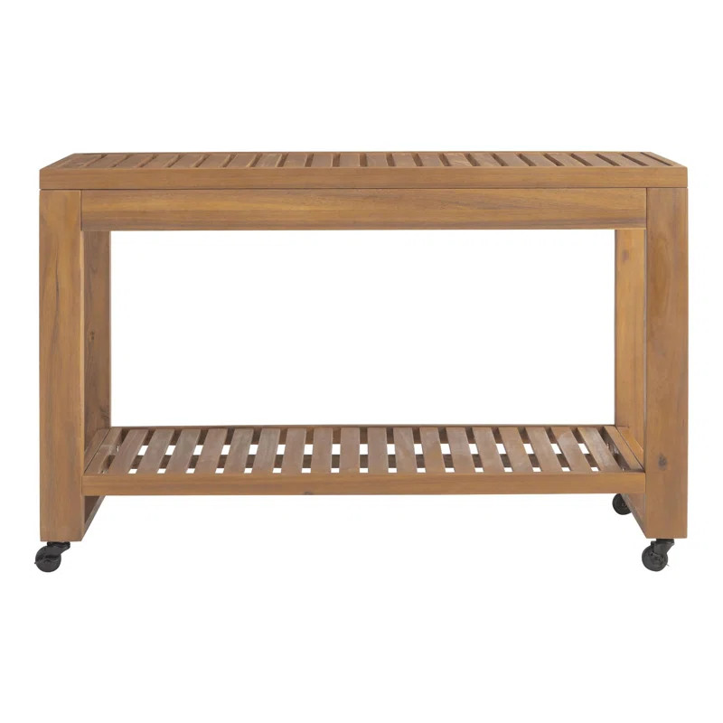 Adagio Outdoor Solid Teak Wood Bar Cart Island | Wayfair North America