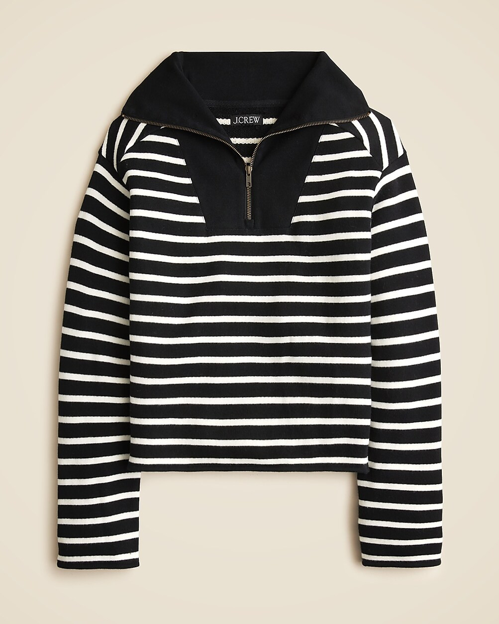Heritage terry quarter-zip sweatshirt in stripe | J. Crew US
