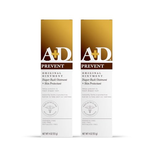 A+D Original Diaper Rash Ointment Prevents & Treats Diaper Rash, Moisturizing Skin Protectant with Vitamins A & D, Healing Skin Ointment for Dry and Cracked Skin 4oz 2 Pack | Amazon (US)