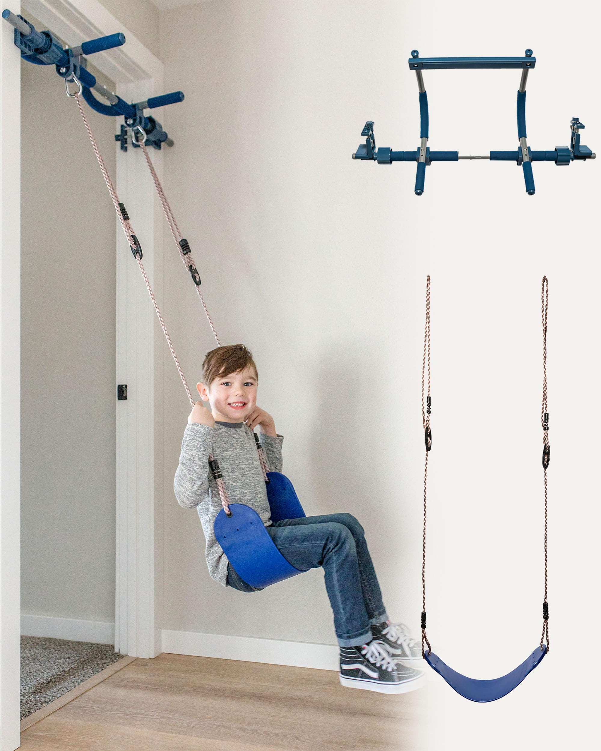 Gym1 2-Piece Doorway Gym for Kids, Includes Door Sensory Swing, Indoor Pull-Up Bar for Adults, Ri... | Amazon (US)
