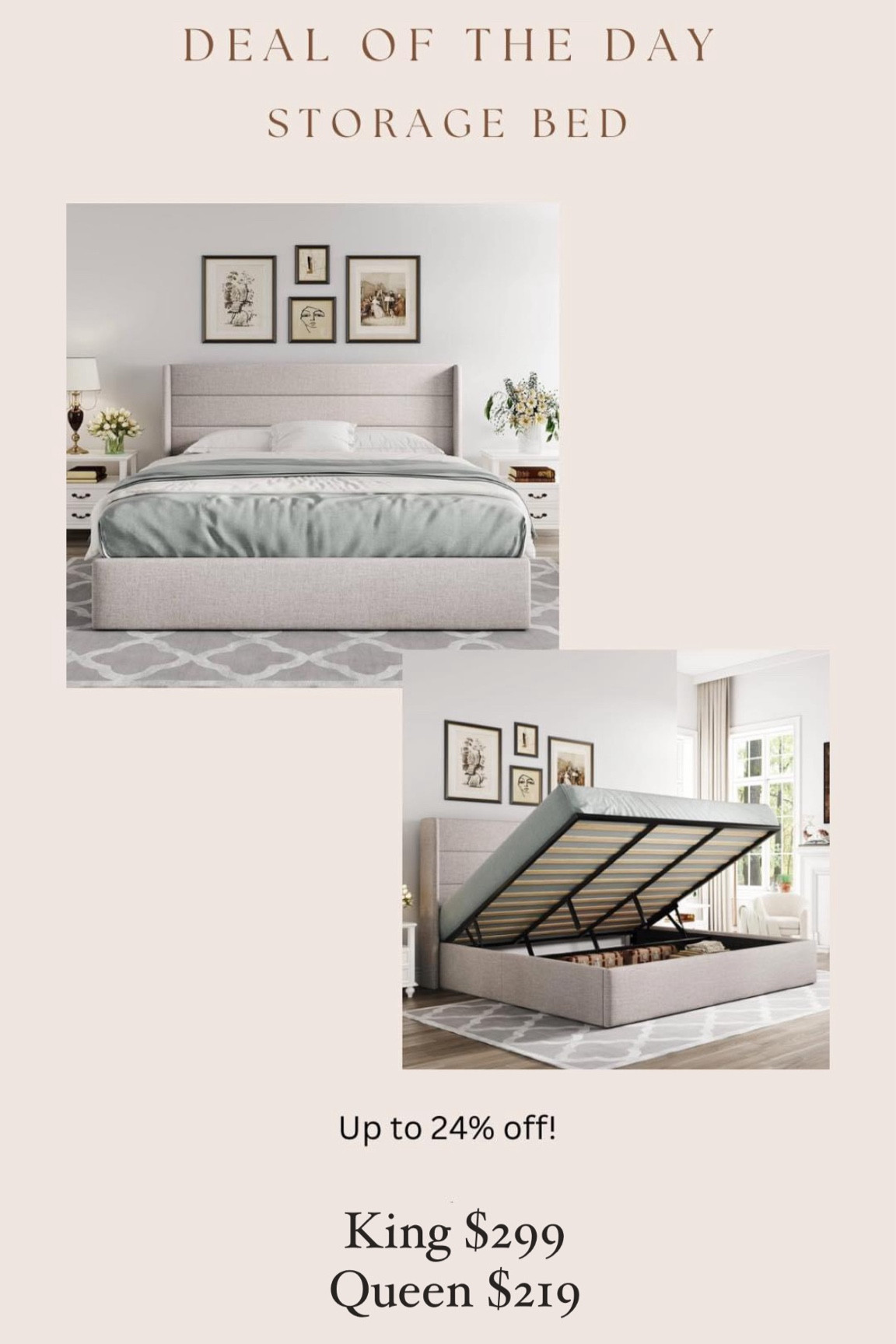 Best sale I’ve seen yet for this group favorite storage bed!!! Limited time prime day deal! 

#LTKStyleTip #LTKSaleAlert #LTKHome