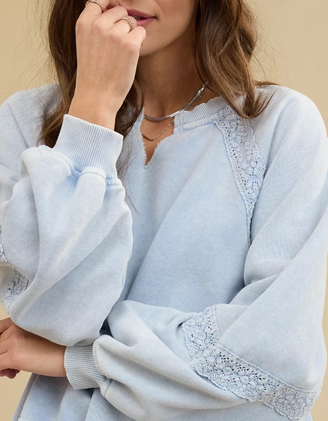 Aerie Hey Crochet Sweatshirt | American Eagle Outfitters (US & CA)