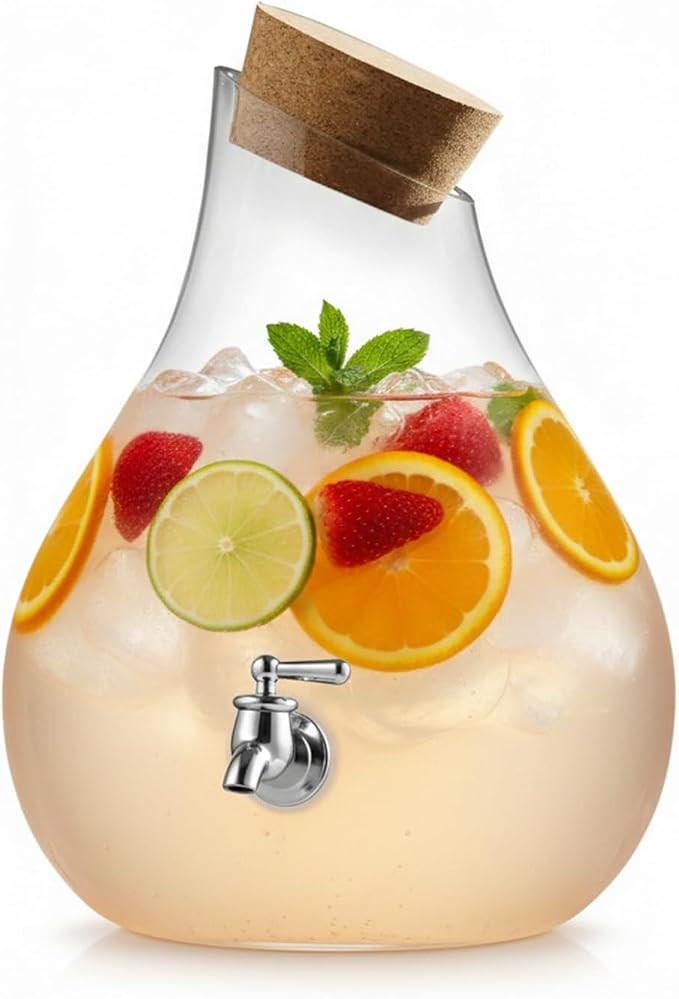 Style Setter Beverage Dispenser Cold Drink Dispenser Glass Jug, Metal Stand & Leak-Proof Acrylic ... | Amazon (US)