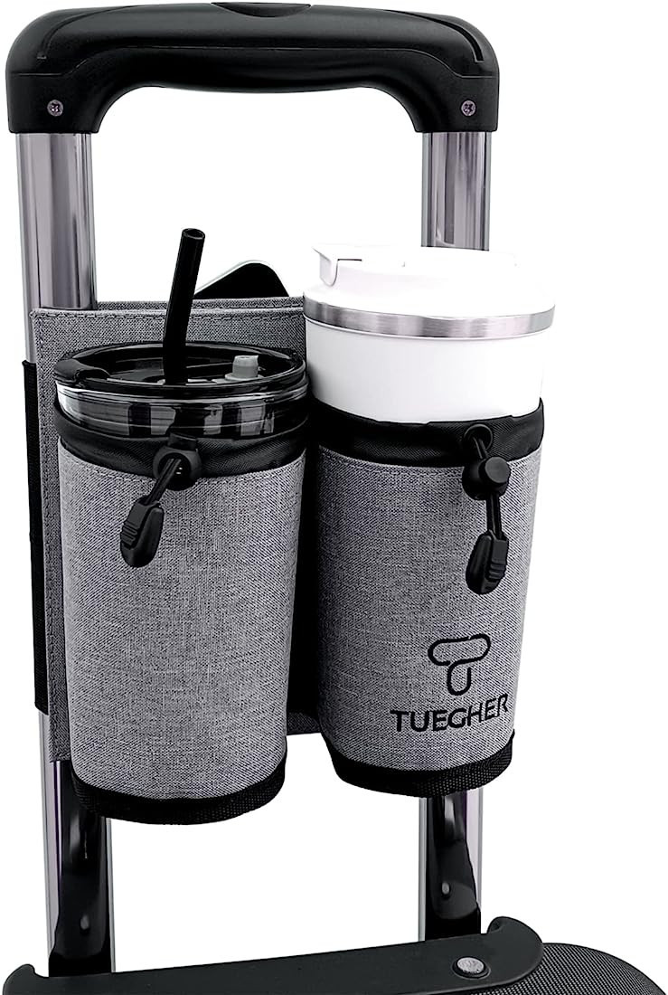 Travel Luggage Cup Holder, Tuegher Drink Caddy, Luggage Cup Holder Attachment, Free Hand Suitcase Dr | Amazon (US)