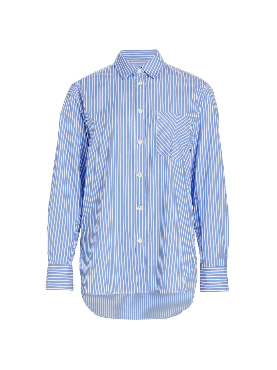 Women's Maxine Striped Button-Front Shirt - Light Blue Stripe - Size Large | Saks Fifth Avenue