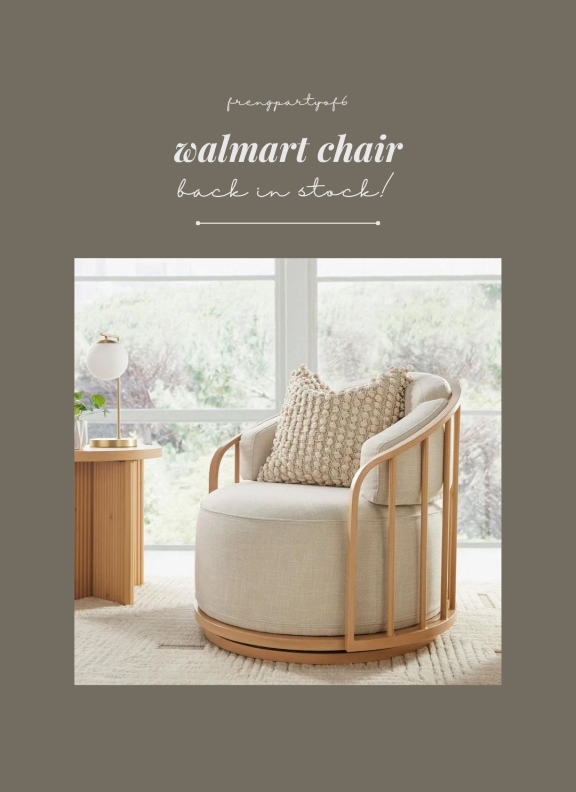Pretty Walmart chair is still in stock! Under $275, has great reviews  

#LTKHome #LTKStyleTip