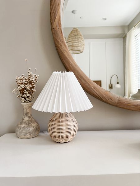 The cutest little pleated and rattan lamp I ever did see! Such a great amazon find! Small lamp, tiny lamp, bedroom decor 

#LTKhome #LTKFind #LTKunder50
