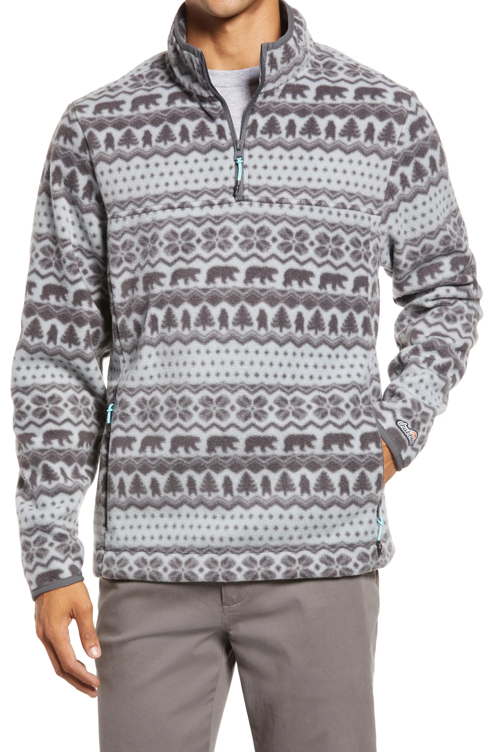 Chubbies The Flame Commander Fair Isle Fleece Quarter Zip Pullover | Nordstrom | Nordstrom