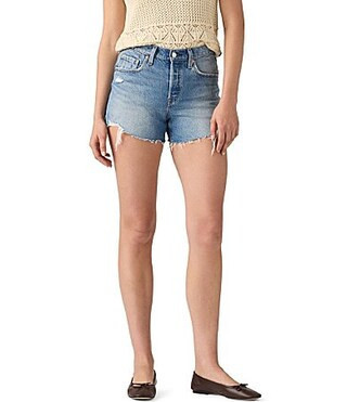 Levi's� 501�Curvy Fit High Rise Frayed Shorts - 29 | Dillard's
