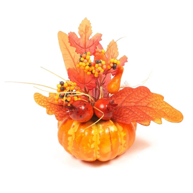 15cm/5.9in Autumn Harvest Artificial Pumpkin with Sunflowers Mums and Pine Cones Decoration, 5.9"... | Walmart (US)