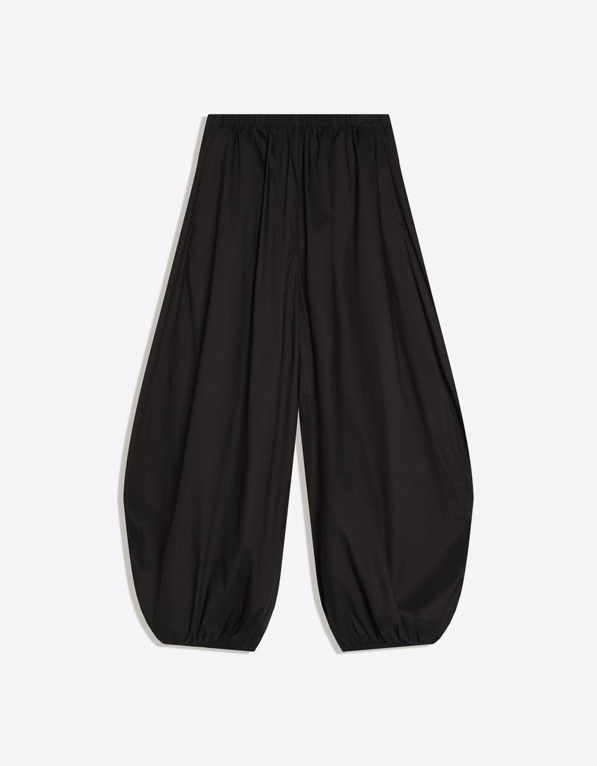 Poplin bloomer trousers - Trousers - Women | Bershka GB