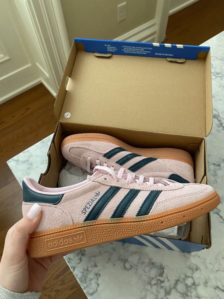 Light pink and navy Adidas Spezials 🩷 runs BIG! Size down one size!! 

#LTKshoecrush