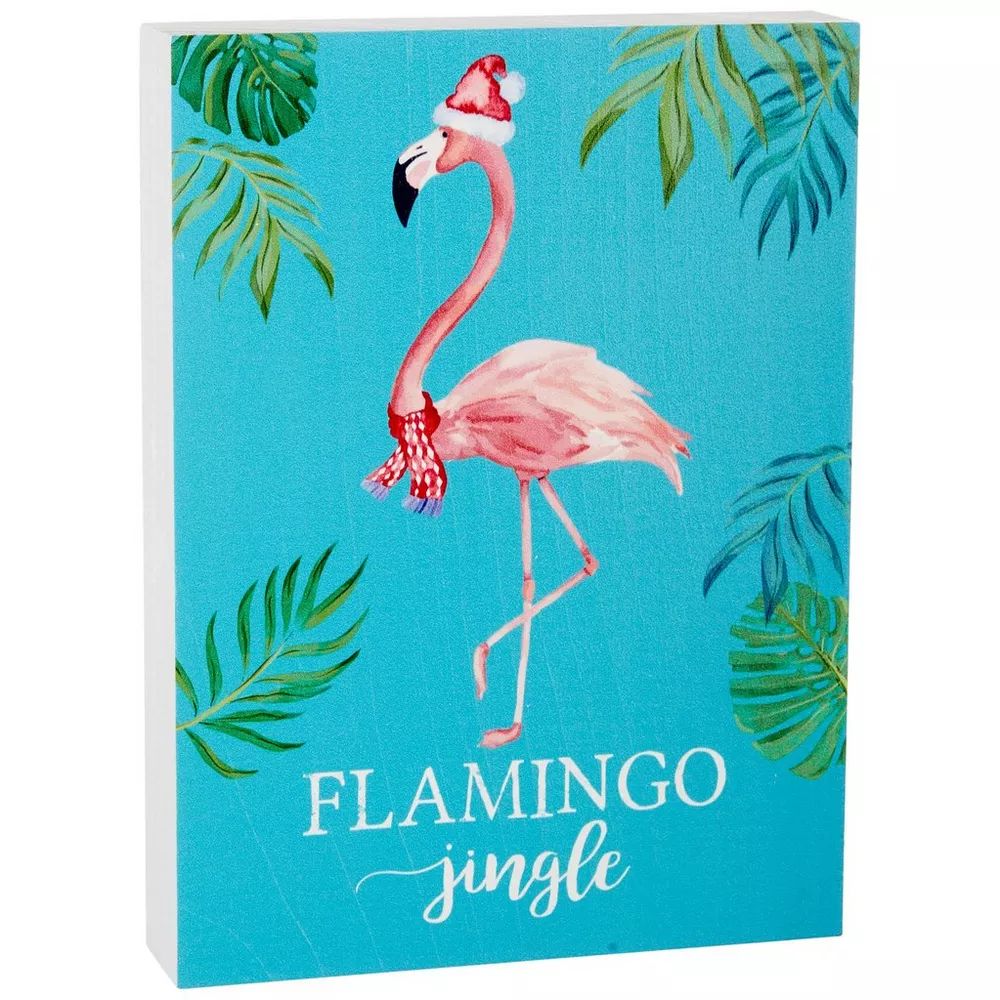 5x7 Flamingo Jingle Block Sign | Bealls