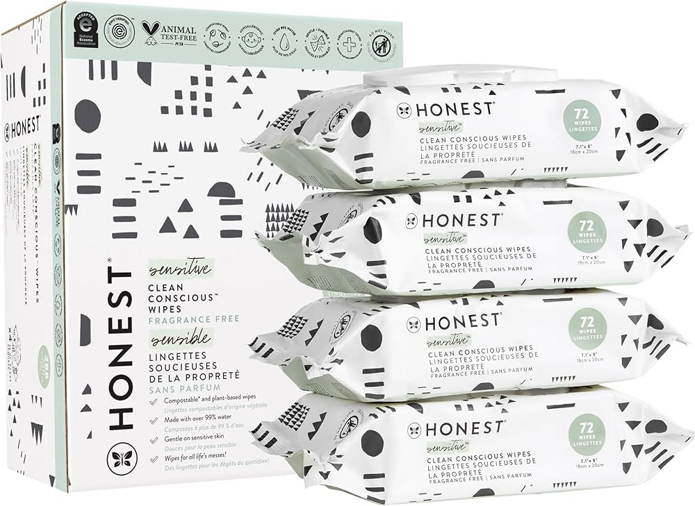 The Honest Company Clean Conscious Unscented Wipes | Over 99% Water, Compostable, Plant-Based, Ba... | Amazon (US)