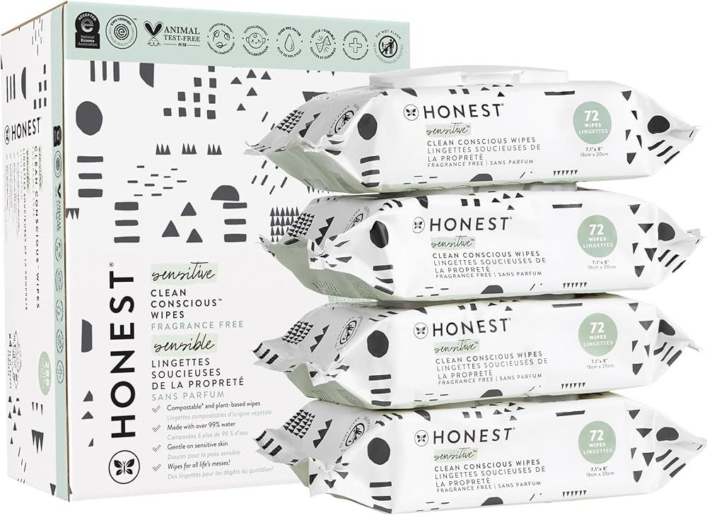 The Honest Company Clean Conscious Unscented Wipes | Over 99% Water, Compostable, Plant-Based, Ba... | Amazon (US)