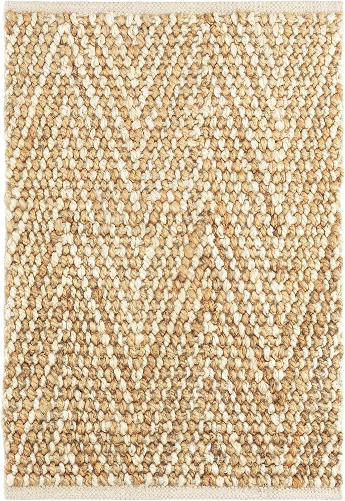 Dash and Albert Meghan Ivory/Natural Handwoven Jute Rug, 9.5 X 13.5 Feet, Neutral Geometric Patte... | Amazon (US)
