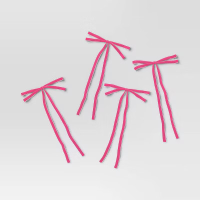 4ct Christmas Fabric Bows Hot Pink - Wondershop™ | Target