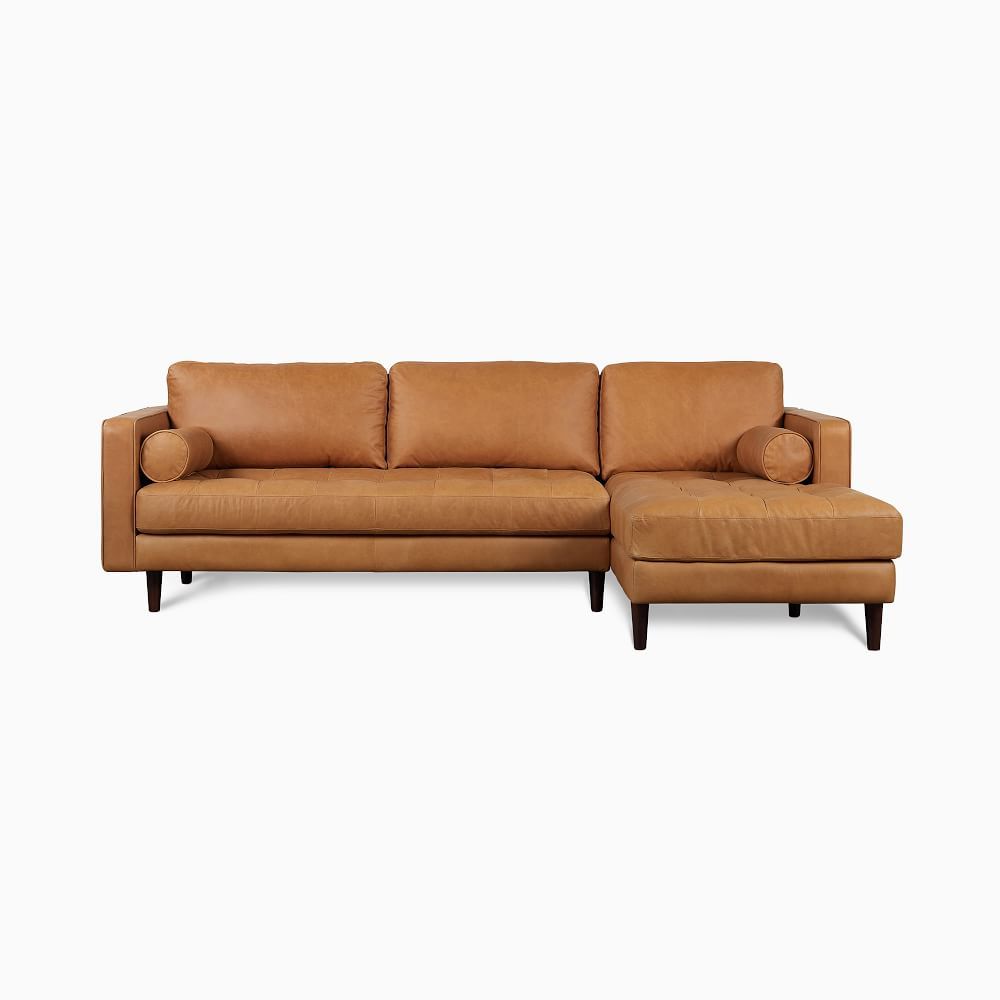 Dennes Leather 2-Piece Chaise Sectional | West Elm (US)