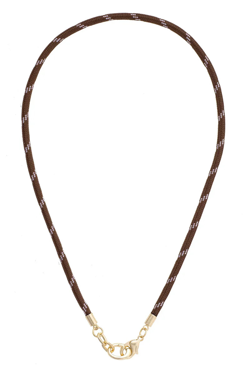 Goldie Paracord Charm Necklace Base in Brown | CANVAS