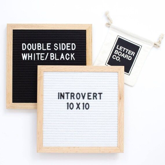 NEW 2.0 Double-Sided 10 x 10" Extrovert with 2 full Pre-Cut Letter Sets and Stand | Etsy (US)