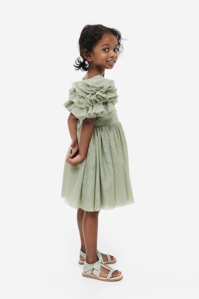 Flutter-sleeved Tulle Dress | H&M (US + CA)