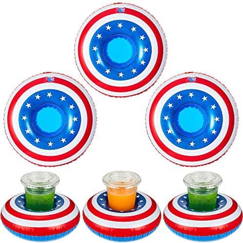 6 Pieces Inflatable Patriotic Drink Holder Patriotic Inflatable Cup Coasters Pool Drink Cup Holde... | Amazon (US)