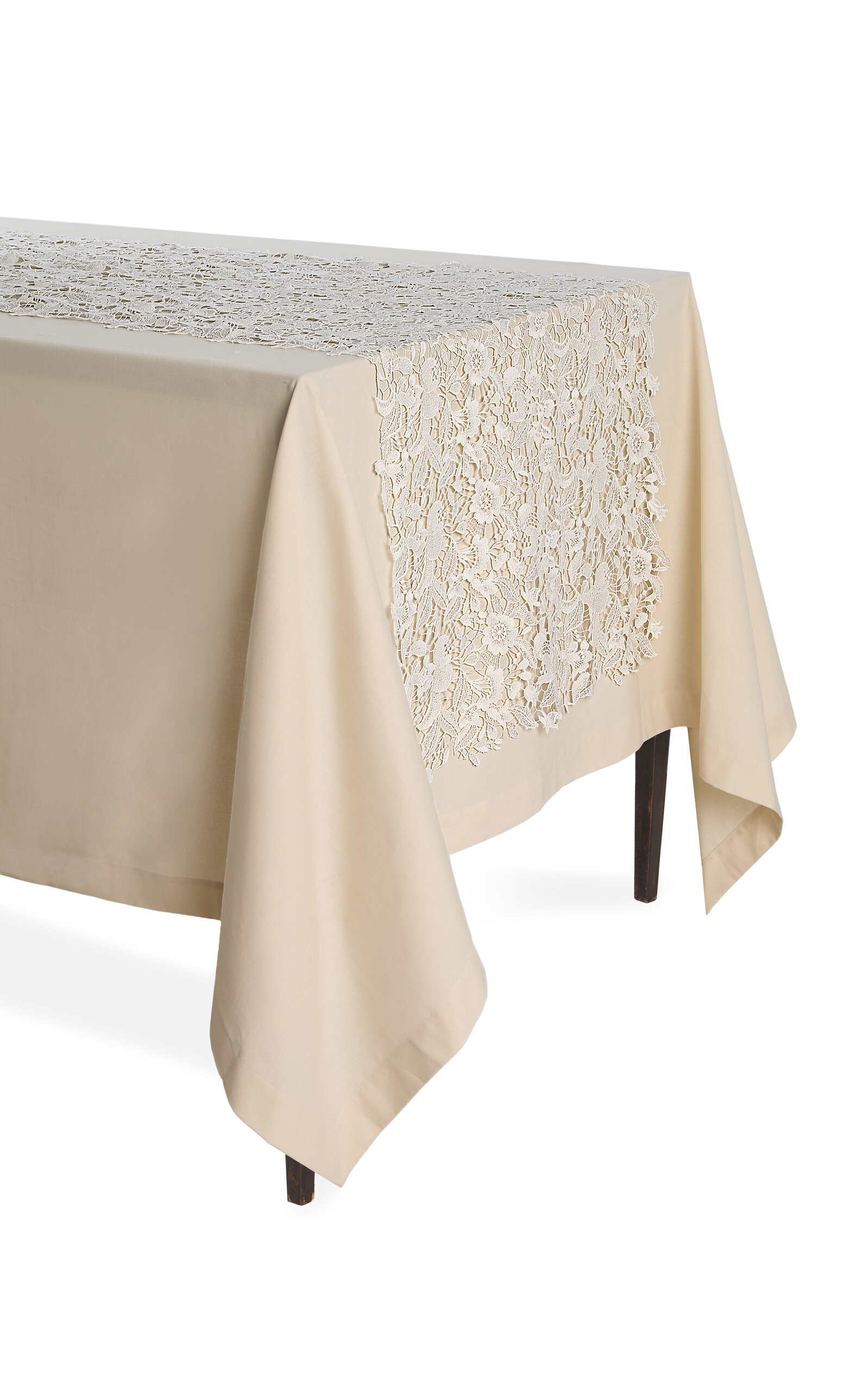 Lace-Detailed Cotton Table Runner | Moda Operandi (Global)