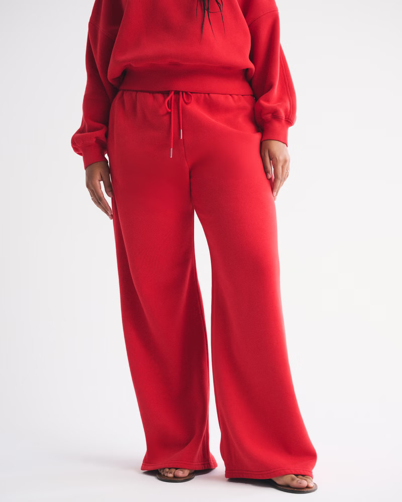 Women's High Rise Wide Leg Sunday Sweatpant | Women's Sunday Sets Collection | Abercrombie.com | Abercrombie & Fitch (US)