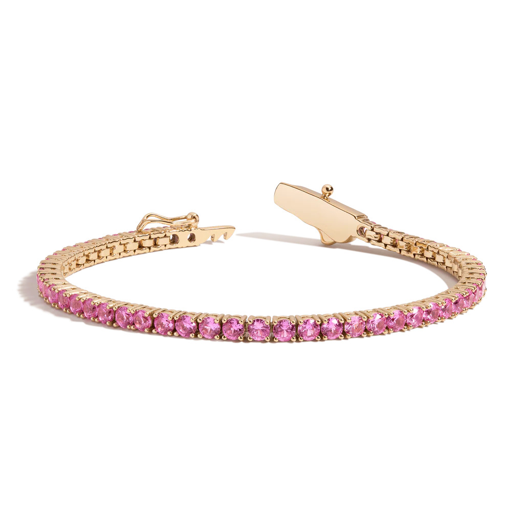 Lab Grown Pink Sapphire Tennis Bracelet | AUrate New York
