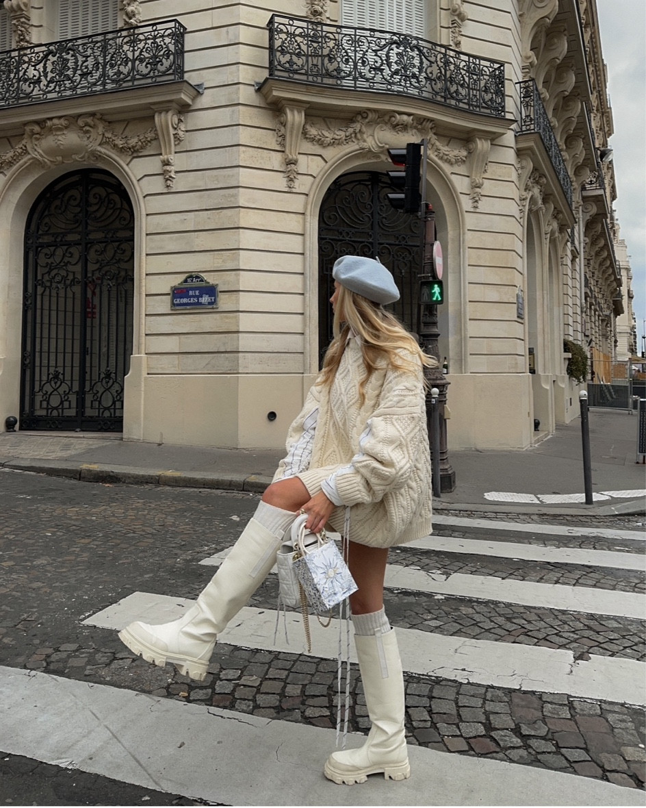 Cute Paris-inspired spring transition fit 🤍💙

#LTKSeasonal
