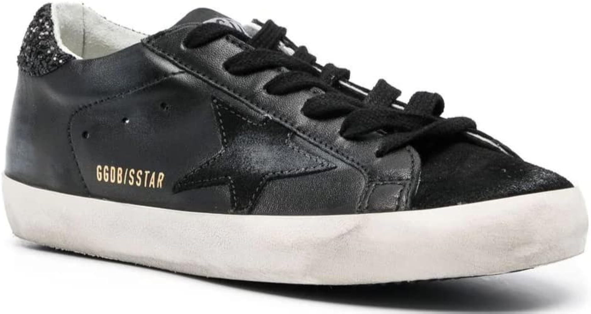 Golden Goose Women's Super-Star Suede Glitter Heel Sneakers | Amazon (US)
