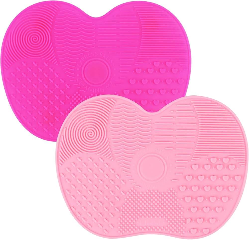 2 Pcs Silicone Make Up Brush Cleaning Mat, Cosmetic Cleaning Pads,Makeup Brush Cleaner Mats, Port... | Amazon (US)