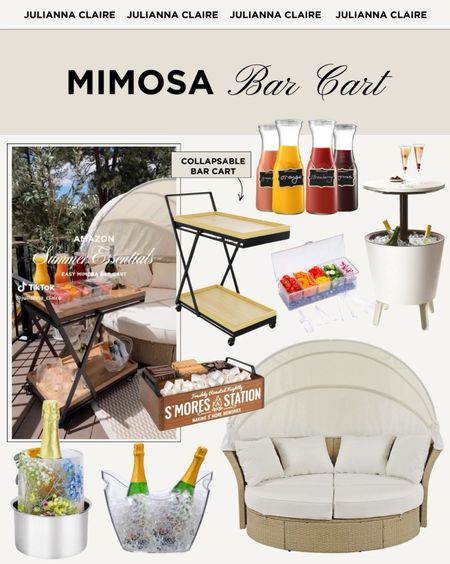 Bring the brunch vibes outside this summer with a mimosa bar cart 🥂✨

Mimosa Bar Cart Essentials // Outdoor Patio Finds // Outdoor Bar Cart Finds // Summer Outdoor Patio Finds // Outdoor Canopy Bed // Drink Tables 

#LTKHome #LTKSeasonal