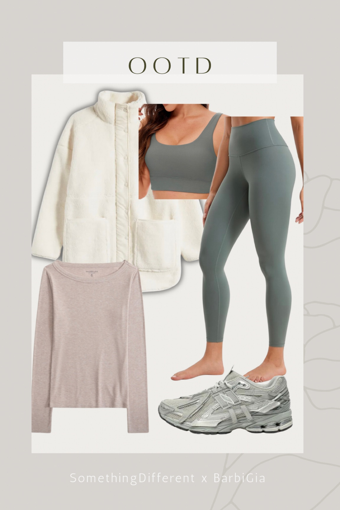 Winter casual gym outfit idea by BarbiGia. Neutral sage green grey athletic set. Fleece shirt jacket. Dad sneakers 



#LTKFitness #LTKFindsUnder50 #LTKActive