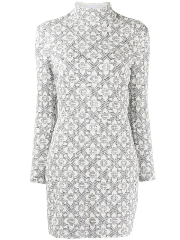 Casablanca monogram-jacquard Mini Dress - Farfetch | Farfetch Global