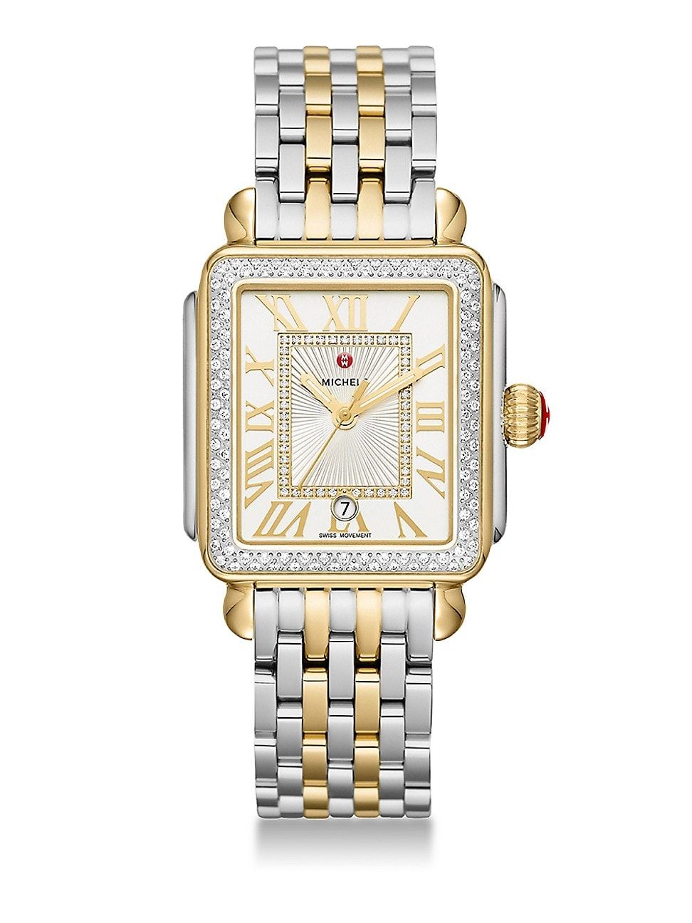 Women's Deco Madison Diamond & Two-Tone Stainless Steel Bracelet Watch | Saks Fifth Avenue