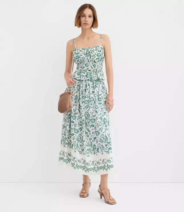 Floral Pull On Midi Skirt | LOFT