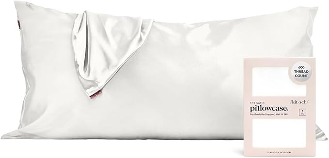 Kitsch Satin Pillowcase with Zipper for Hair and Skin, Softer Than Silk Pillow Cases King, Coolin... | Amazon (US)