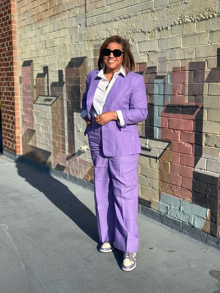 The perfect purple suit from @Talbots!  And, it’s 30% off!  The color, the material (it’s linen), the quality = perfection!  Fit is TTS! 💜💜💜💜 #gifted 