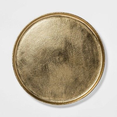 17.6" Brass Round Tray Gold - Threshold™ | Target