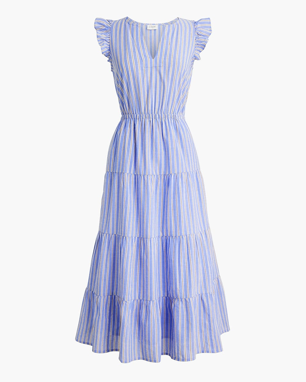 Ruffle-sleeve tiered midi dress | J.Crew Factory