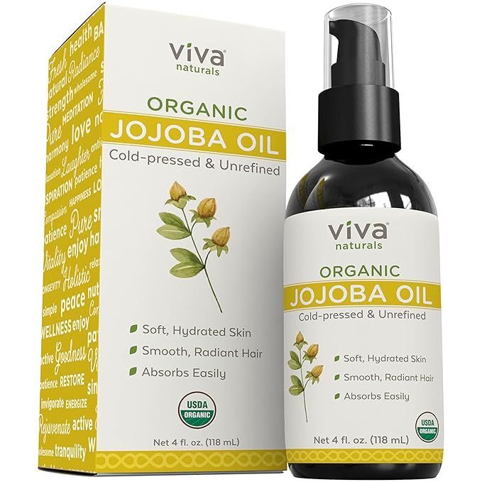 Jojoba Oil Organic Cold Pressed Unrefined - 100% Pure Jojoba Oil for Skin, Natural Face Moisturiz... | Amazon (US)