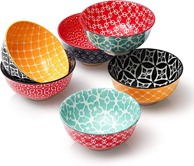 DOWAN Dessert Bowls, Colorful Ceramic Ice Cream Bowls, 10 Oz Cute Small Snack Bowls, Decorative B... | Amazon (US)