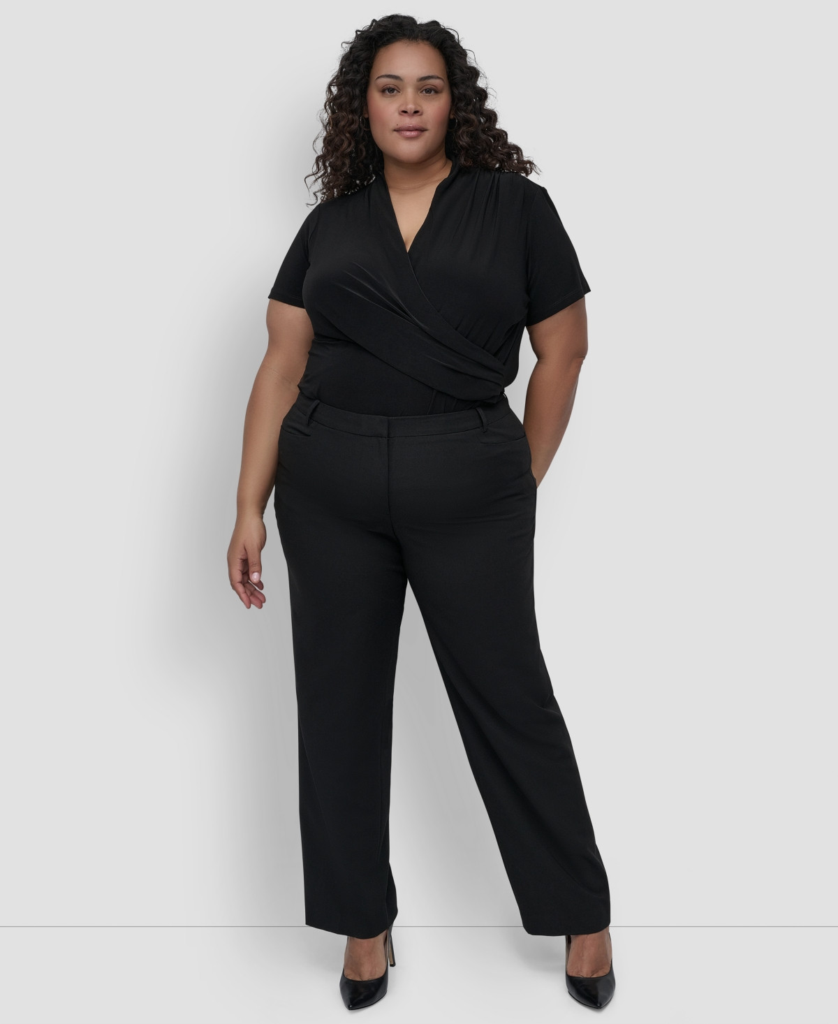 Dkny Plus Size Modern-Fit Pants - Black | Macy's