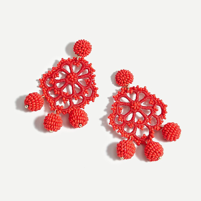 Beaded crochet statement earrings | J. Crew US