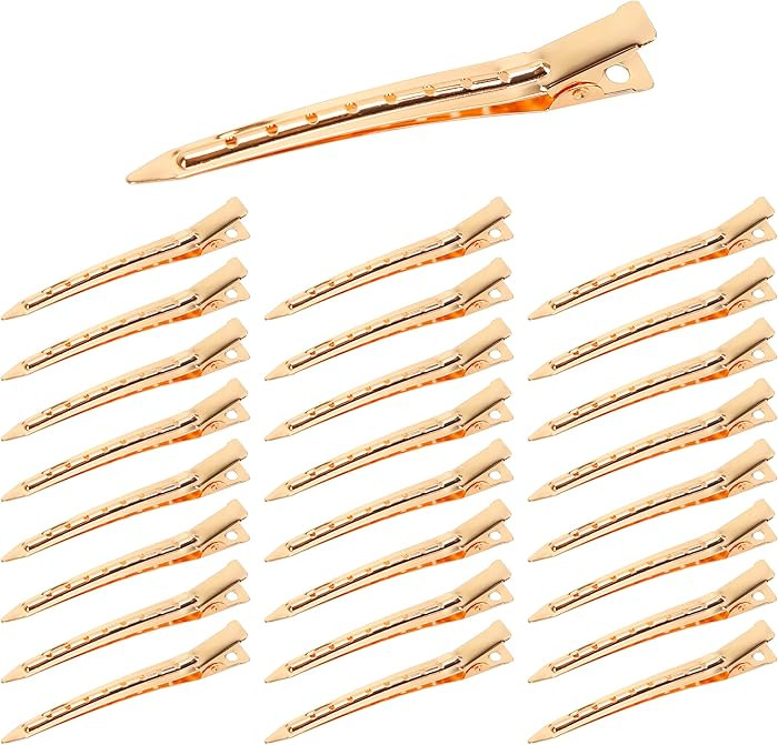 25 Pieces Duck Bill Hair Clips, 3.5 Inch Rustproof Metal Alligator Curl Clips with Holes for Hair... | Amazon (UK)